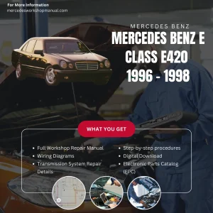 Mercedes-Benz E-Class E420 1996-1998 Workshop Manual Cover