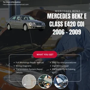 Mercedes-Benz E-Class E420 CDI 2006-2009 Workshop Manual Cover
