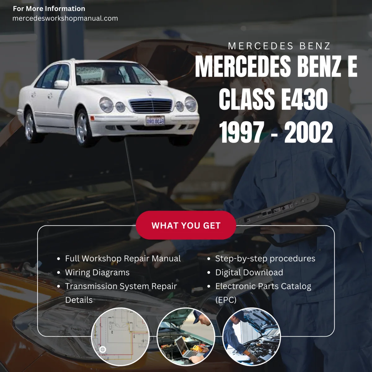 Mercedes-Benz E-Class E430 1997-2002 Workshop Manual Cover