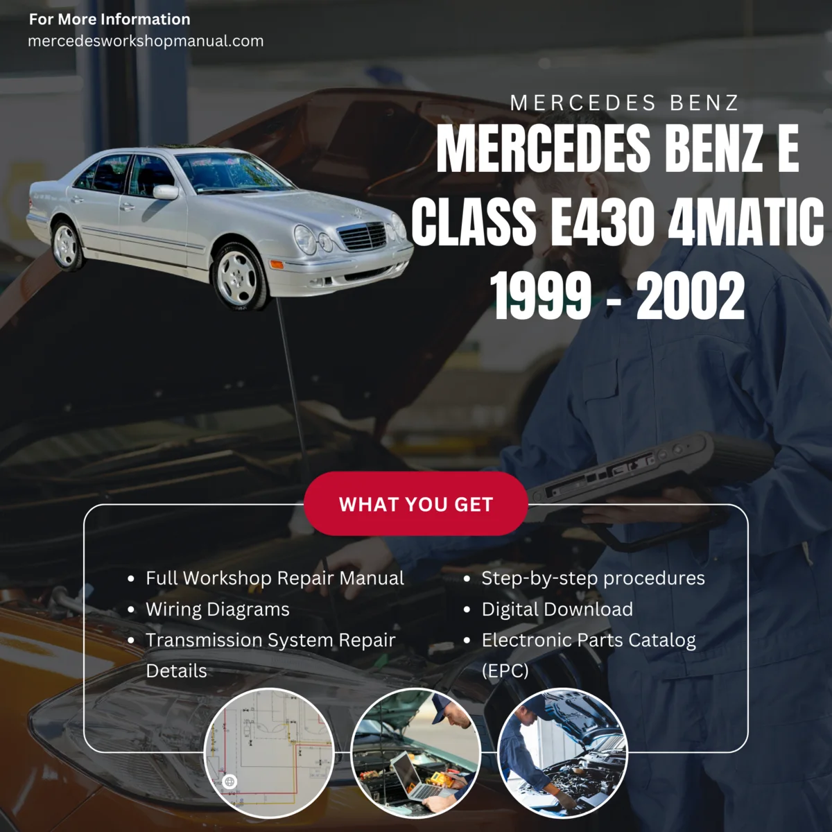 Mercedes-Benz E-Class E430 4Matic 1999-2002 Workshop Manual Cover