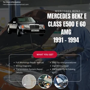 Mercedes-Benz E-Class E500 E60 AMG 1991-1994 Workshop Manual Cover