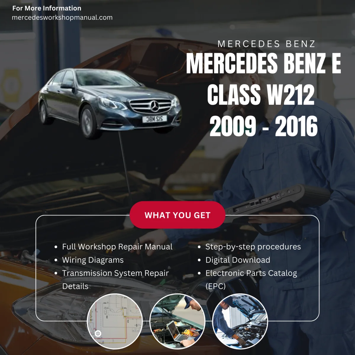 Mercedes-Benz E-Class W212 Chassis 2009-2016 Workshop Manual Cover