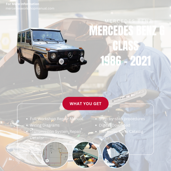 Mercedes Benz G Class  Workshop, Service & Repair Manual 1986 - 2021 | Engine, Wiring, Transmission, Maintenance Guide