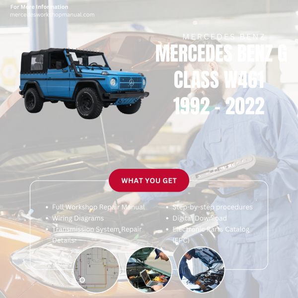 Mercedes Benz G Class W461  Workshop, Service & Repair Manual 1992 - 2022 | Engine, Wiring, Transmission, Maintenance Guide