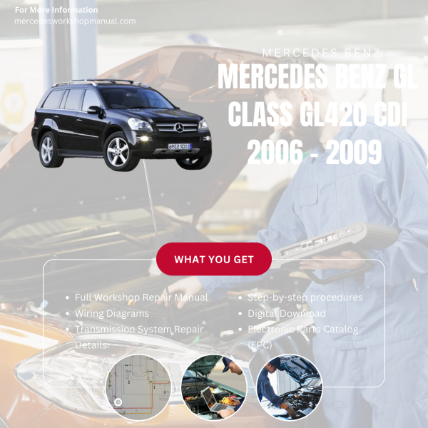 Mercedes Benz GL Class GL420 CDI  Workshop, Service & Repair Manual 2006 - 2009 | Engine, Wiring, Transmission, Maintenance Guide