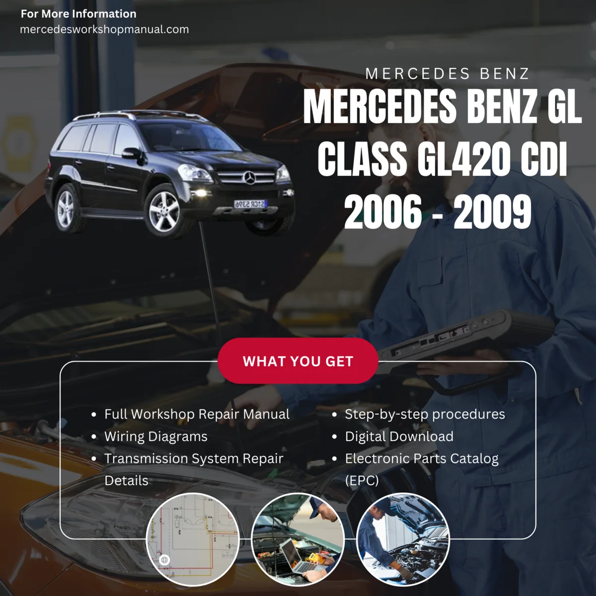 Mercedes-Benz GL-Class GL420 CDI Diesel 2006-2009 Workshop Manual Cover