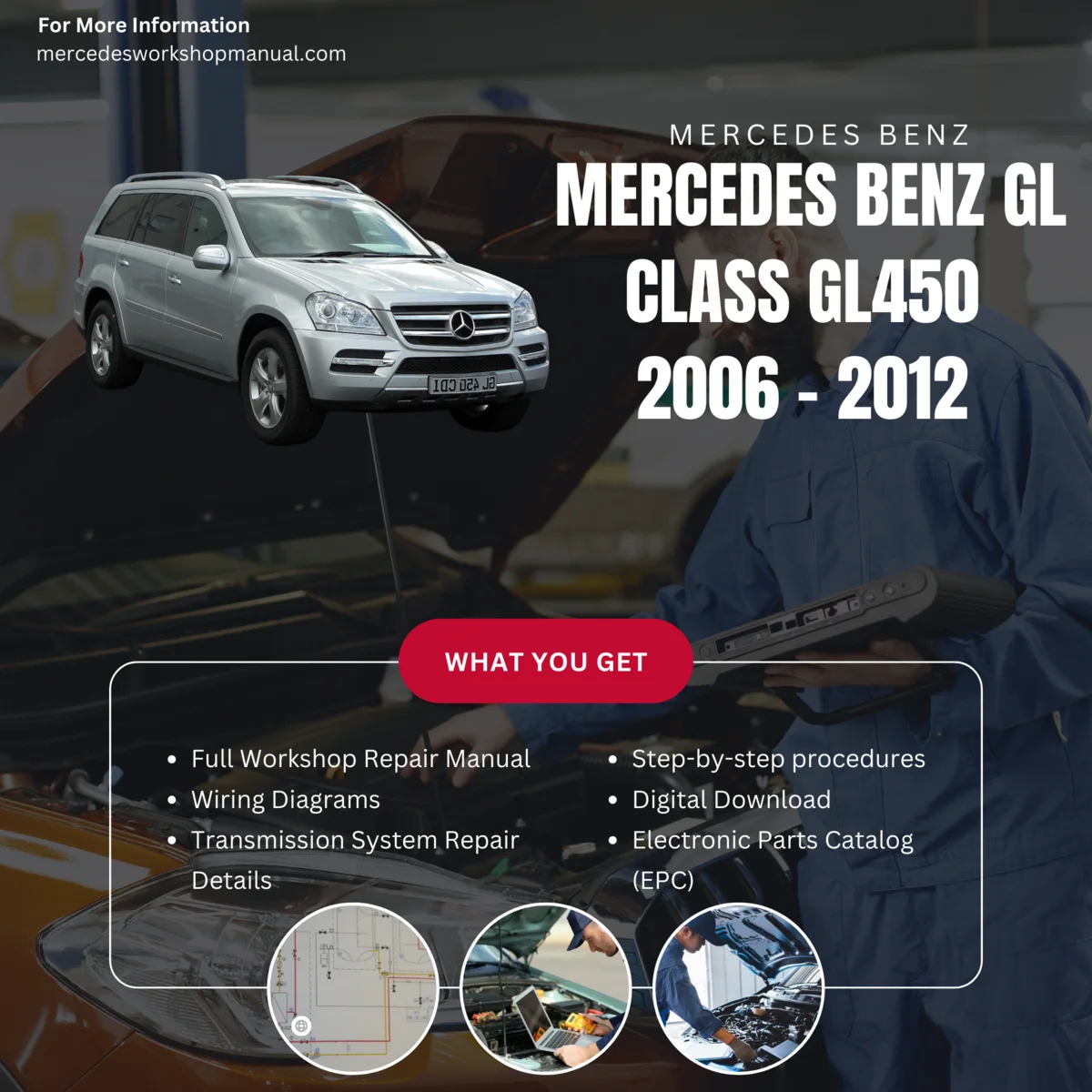 Mercedes-Benz GL-Class GL450 2006-2012 Workshop Manual Cover