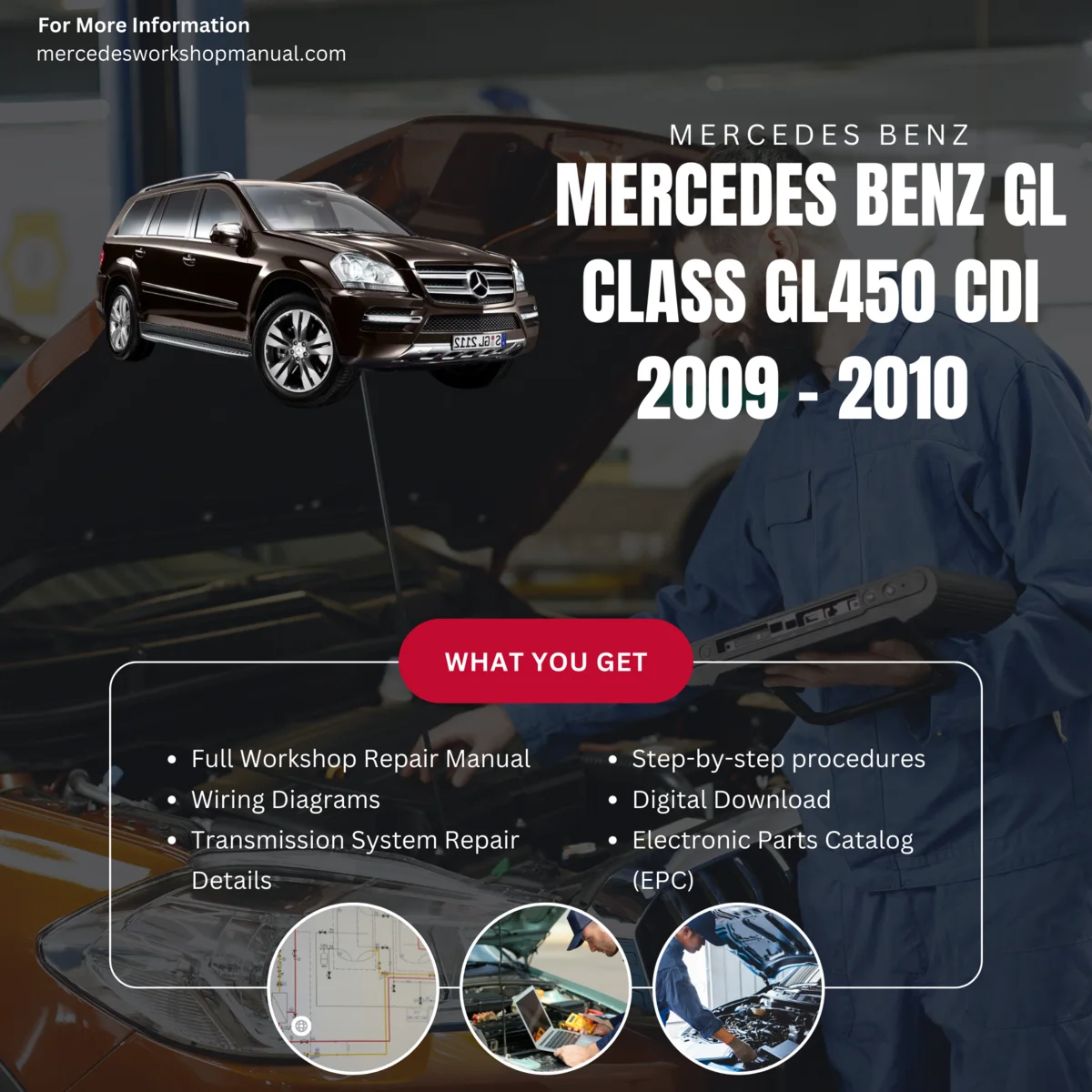 Mercedes-Benz GL-Class GL450 CDI Diesel 2009-2010 Workshop Manual Cover