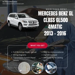 Mercedes-Benz GL-Class GL500 4Matic 2013-2016 Workshop Manual Cover