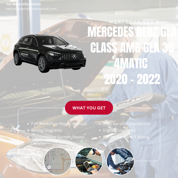 Mercedes Benz GLA Class AMG GLA 35 4Matic  Workshop, Service & Repair Manual 2020 - 2022 | Engine, Wiring, Transmission, Maintenance Guide