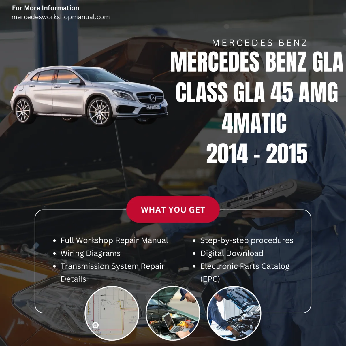 Mercedes-AMG GLA-Class GLA45 AMG 4Matic 2014-2015 Workshop Manual Cover