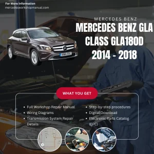 Mercedes-Benz GLA-Class GLA180d Diesel 2014-2018 Workshop Manual Cover