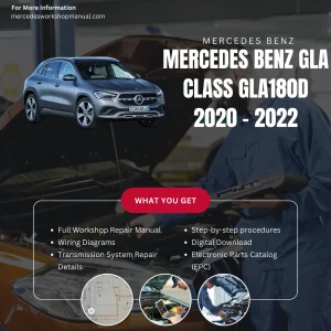 Mercedes-Benz GLA-Class GLA180d Diesel 2020-2022 Workshop Manual Cover