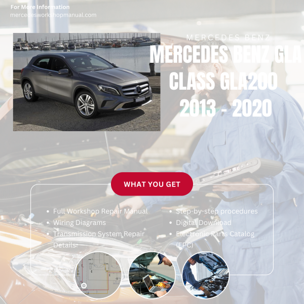 Mercedes Benz GLA Class GLA200  Workshop, Service & Repair Manual 2013 - 2020 | Engine, Wiring, Transmission, Maintenance Guide