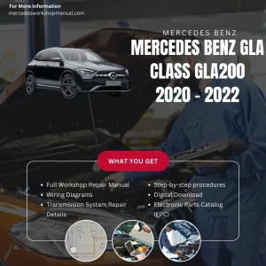 Mercedes-Benz GLA-Class GLA200 2020-2022 Workshop Manual Cover