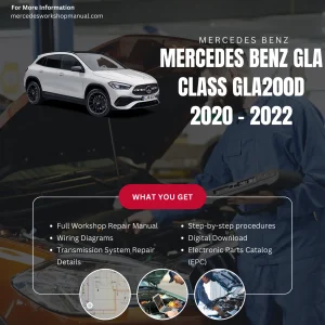 Mercedes-Benz GLA-Class GLA200d Diesel 2020-2022 Workshop Manual Cover