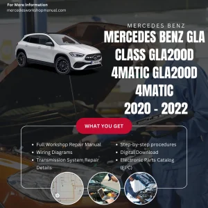 Mercedes-Benz GLA-Class GLA200d 4Matic Diesel 2020-2022 Workshop Manual Cover