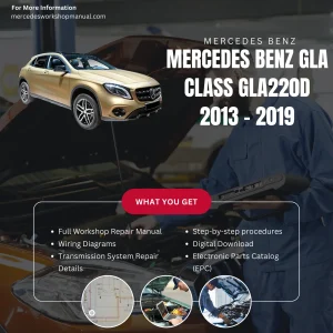 Mercedes-Benz GLA-Class GLA220d Diesel 2013-2019 Workshop Manual Cover