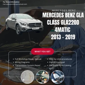Mercedes-Benz GLA-Class GLA220d 4Matic Diesel 2013-2019 Workshop Manual Cover