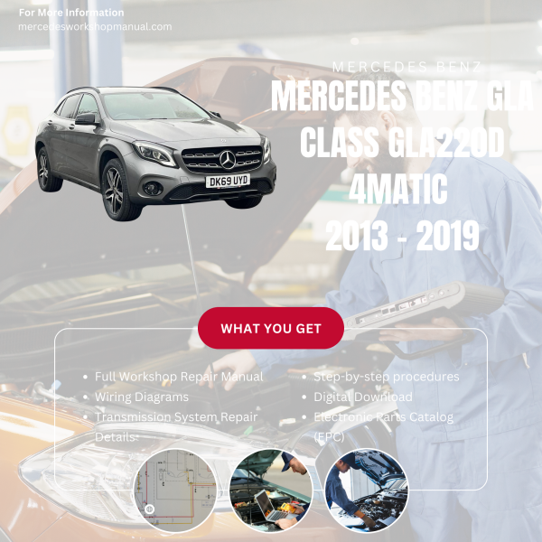 Mercedes Benz GLA Class GLA220d 4Matic  Workshop, Service & Repair Manual 2013 - 2019 | Engine, Wiring, Transmission, Maintenance Guide