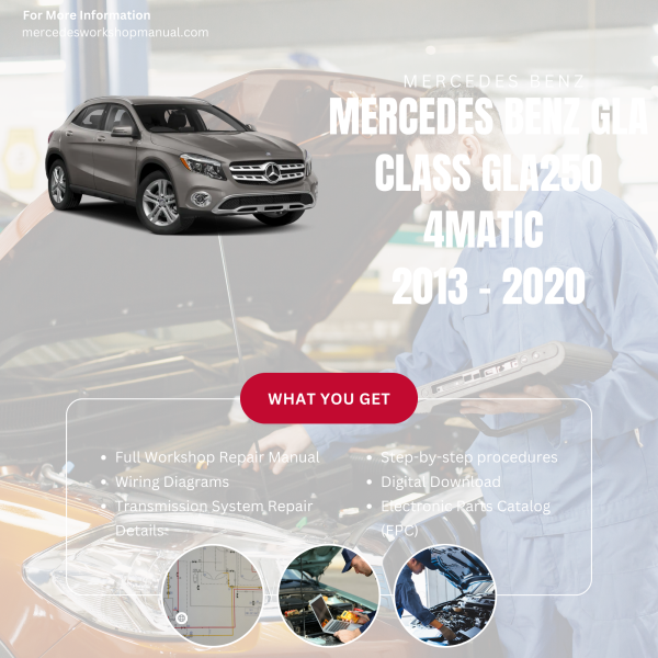 Mercedes Benz GLA Class GLA250 4Matic  Workshop, Service & Repair Manual 2013 - 2020 | Engine, Wiring, Transmission, Maintenance Guide