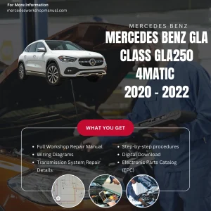 Mercedes-Benz GLA-Class GLA250 4Matic 2020-2022 Workshop Manual Cover