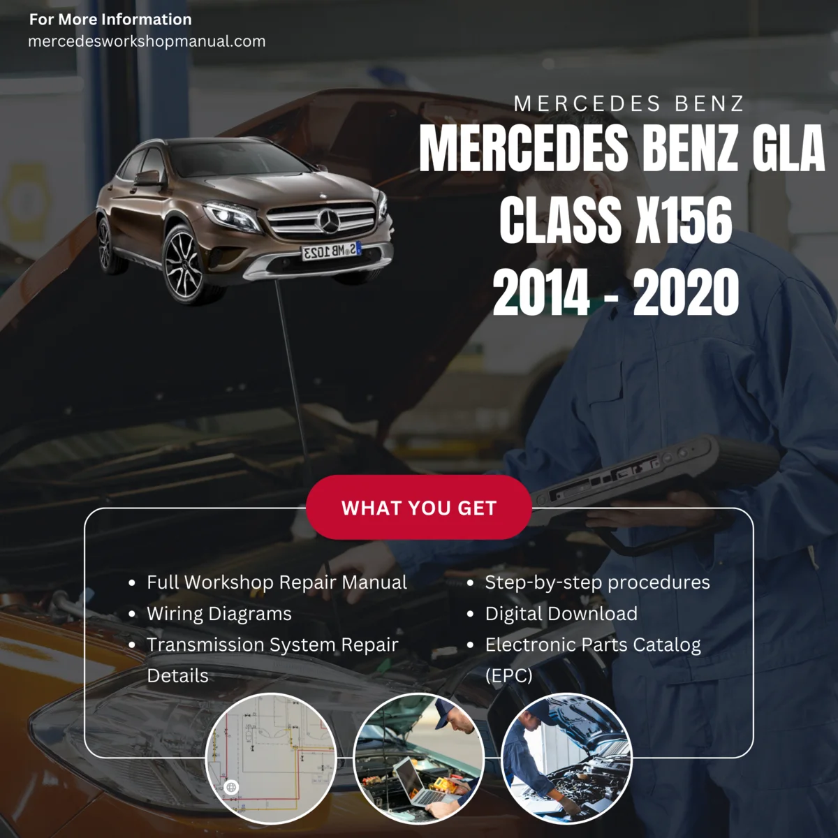 Mercedes-Benz GLA-Class X156 2014-2020 Workshop Manual Cover