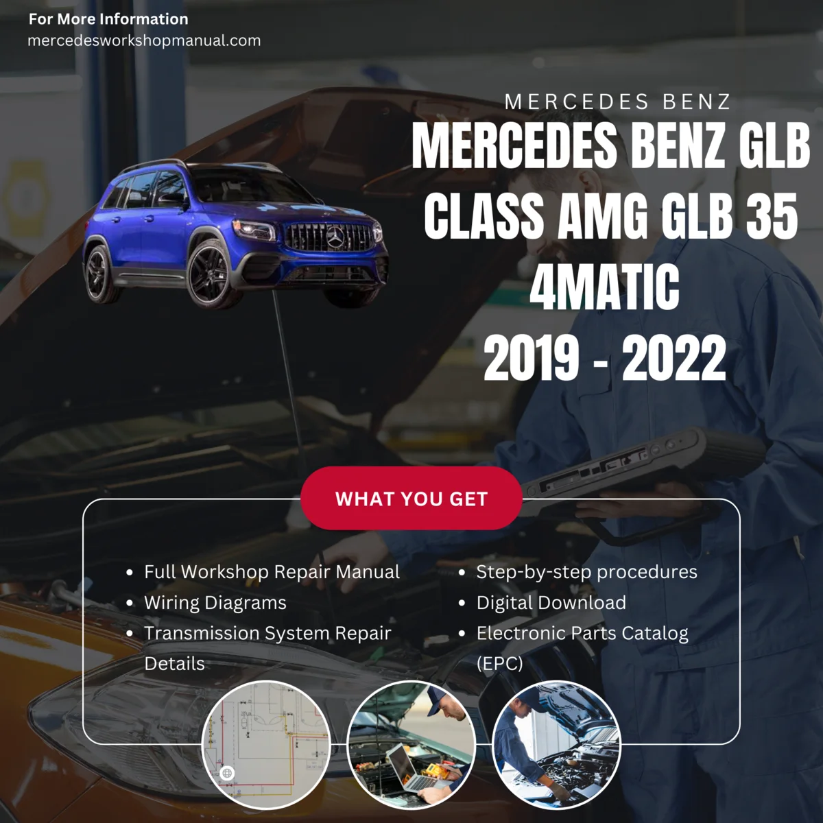 Mercedes-AMG GLB-Class GLB35 4Matic 2019-2022 Workshop Manual Cover