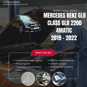 Mercedes-Benz GLB-Class GLB220d 4Matic Diesel 2019-2022 Workshop Manual Cover