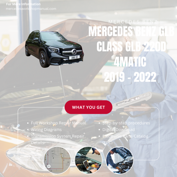 Mercedes Benz GLB Class GLB 220d 4Matic  Workshop, Service & Repair Manual 2019 - 2022 | Engine, Wiring, Transmission, Maintenance Guide