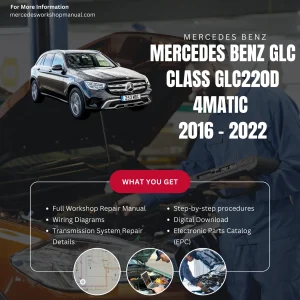Mercedes-Benz GLC-Class GLC220d 4Matic Diesel 2016-2022 Workshop Manual Cover