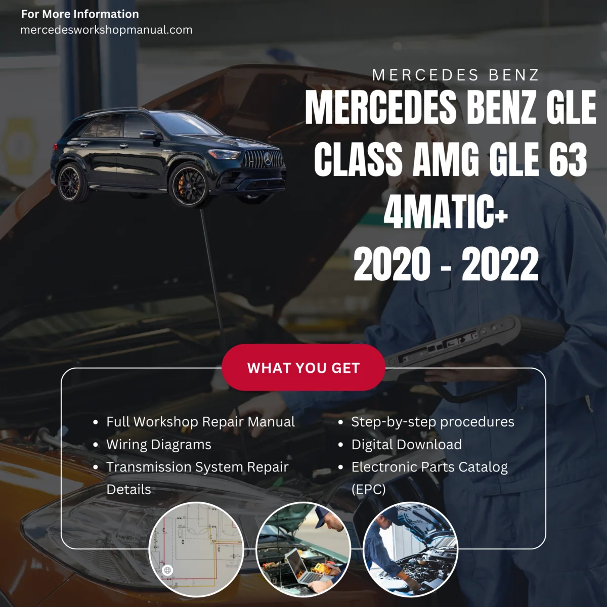 Mercedes-AMG GLE-Class GLE63 4Matic 2020-2022 Workshop Manual Cover