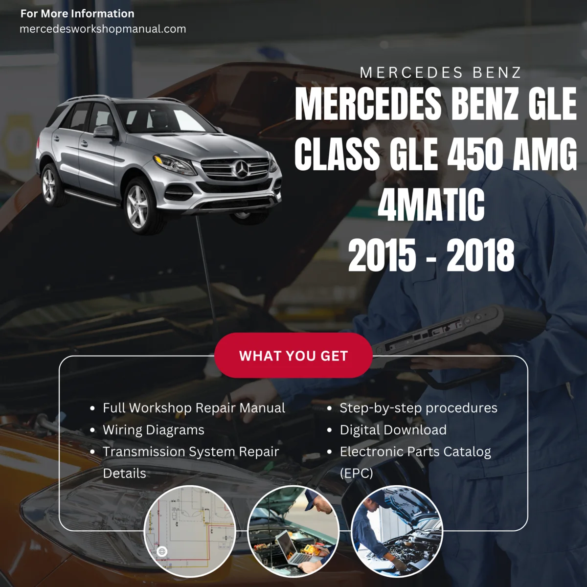 Mercedes-AMG GLE-Class GLE450 AMG 4Matic 2015-2018 Workshop Manual Cover