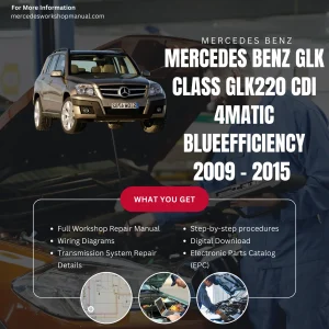 Mercedes-Benz GLK-Class GLK220 CDI 4Matic BlueEfficiency 2009-2015 Workshop Manual Cover