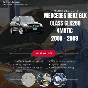 Mercedes-Benz GLK-Class GLK280 4Matic 2008-2009 Workshop Manual Cover