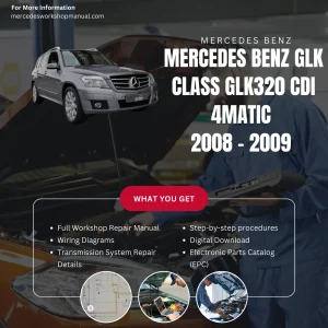 Mercedes-Benz GLK-Class GLK320 CDI 4Matic Diesel 2008-2009 Workshop Manual Cover