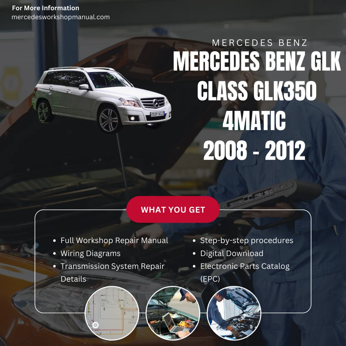 Mercedes-Benz GLK-Class GLK350 4Matic 2008-2012 Workshop Manual Cover