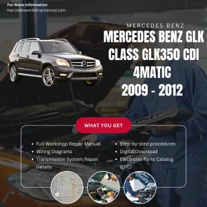 Mercedes-Benz GLK-Class GLK350 CDI 4Matic Diesel 2009-2012 Workshop Manual Cover