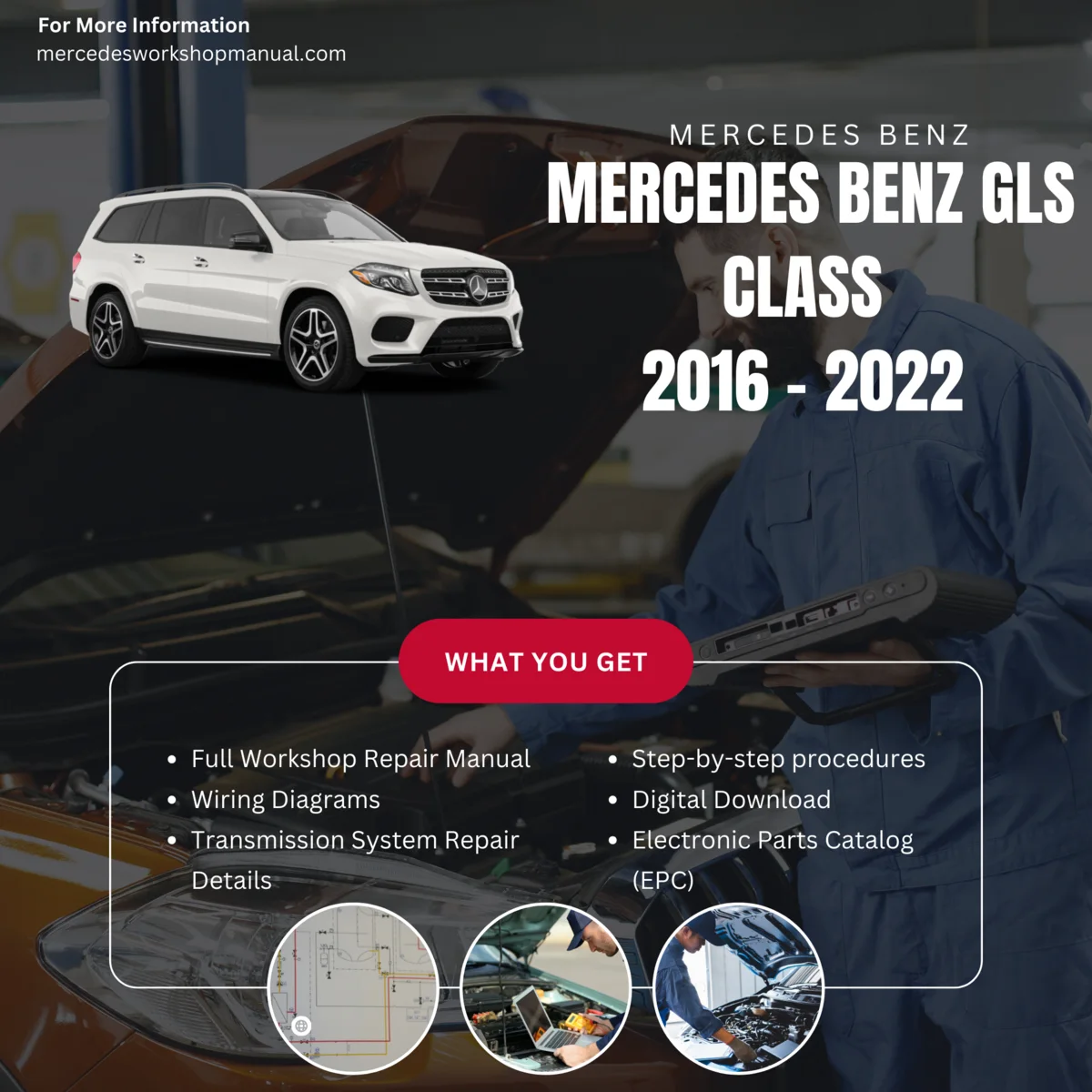 Mercedes-Benz GLS-Class SUV 2016-2022 Workshop Manual Cover
