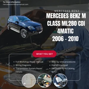 Mercedes-Benz M-Class ML280 CDI 4Matic Diesel 2006-2010 Workshop Manual Cover