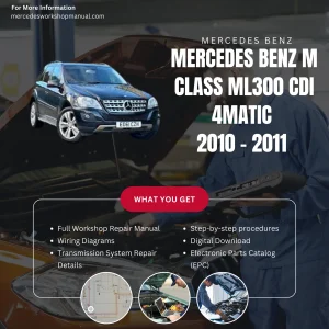 Mercedes-Benz M-Class ML300 CDI 4Matic 2010-2011 Workshop Manual Cover