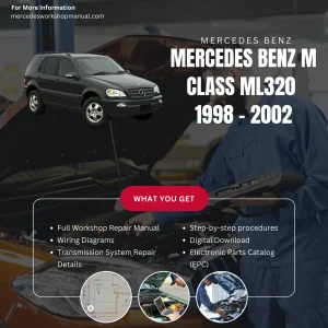 Mercedes-Benz M-Class ML320 W163 1998-2002 Workshop Manual Cover
