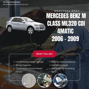 Mercedes-Benz M-Class ML320 CDI 4Matic 2006-2009 Workshop Manual Cover