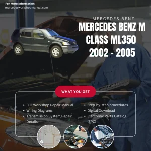 Mercedes-Benz M-Class ML350 W163 2002-2005 Workshop Manual Cover
