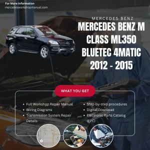 Mercedes-Benz M-Class ML350 BlueTec 4Matic Diesel 2012-2015 Workshop Manual Cover