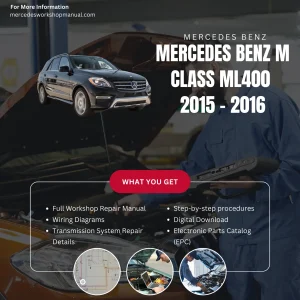 Mercedes-Benz M-Class ML400 2015-2016 Workshop Manual Cover