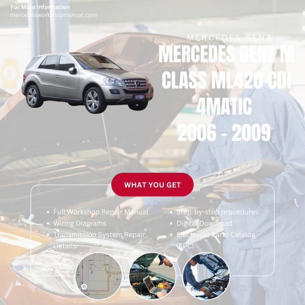 Mercedes Benz M Class ML420 CDI 4Matic  Workshop, Service & Repair Manual 2006 - 2009 | Engine, Wiring, Transmission, Maintenance Guide