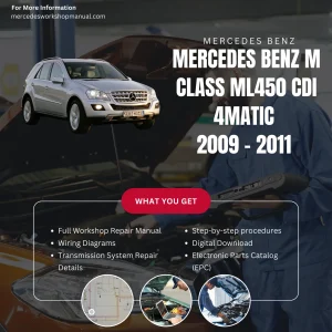 Mercedes-Benz M-Class ML450 CDI 4Matic Diesel 2009-2011 Workshop Manual Cover
