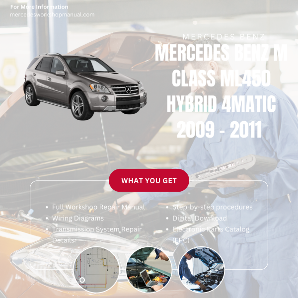 Mercedes Benz M Class ML450 Hybrid 4Matic  Workshop, Service & Repair Manual 2009 - 2011 | Engine, Wiring, Transmission, Maintenance Guide