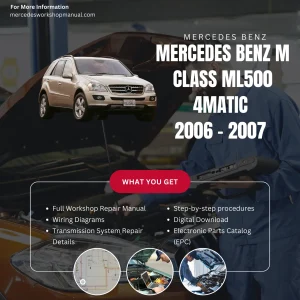 Mercedes-Benz M-Class ML500 4Matic V8 2006-2007 Workshop Manual Cover